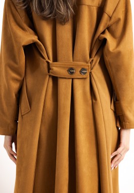 Camel Suede Trench Set 