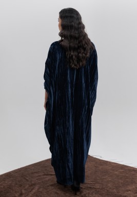 Night Blue Cut-Out Cuffs Kaftan 