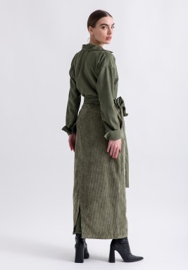 Green Velvet Skirt Set