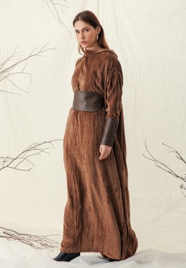 Brown Leather Kaftan 