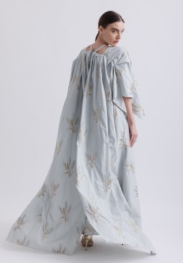 Blue Embellished Cape Set