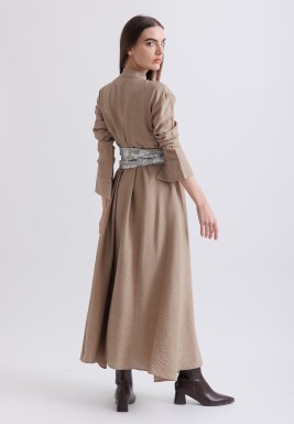 Sand Loose Belted Kaftan