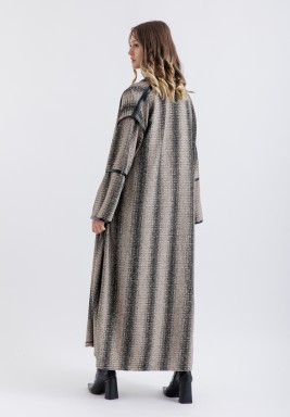 Beige Clinched Leather Set