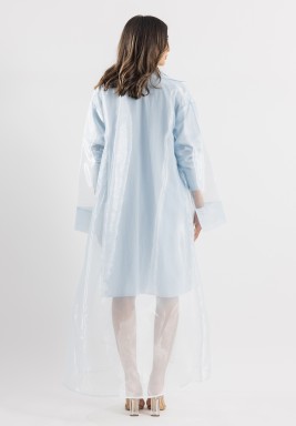 Baby Blue Organza Shirt Dress Set
