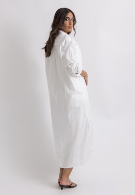 White Maxi Shirt Dress 