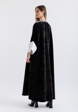 Signature Velvet Black Yarn Kaftan 