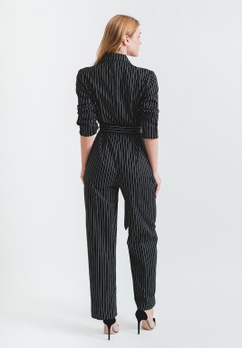 Oversized Suit Jumpsuit in Striped Fabric
