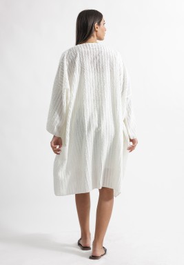 White Honolulu Bisht and Shorts Set