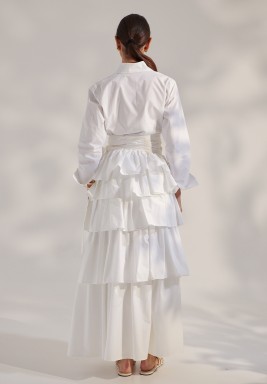 Breezy Edit Layered Wrap Skirt & Shirt Set