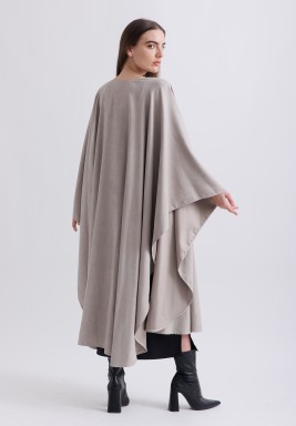 Vulture Light Grey Stone Suede Cape 