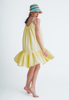 Yellow Sleeveless Towel Dress 