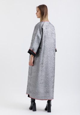 Metalic Bisht Silver