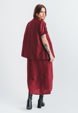 Classy Burgundy Shirt & Dress Set