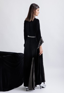 Black Wrap Velvet Kaftan