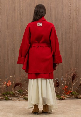 Super Red Jacket Set with Tulle Skirt