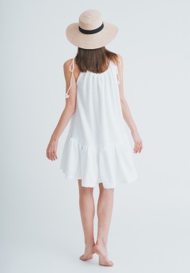 White Sleeveless Towel Dress