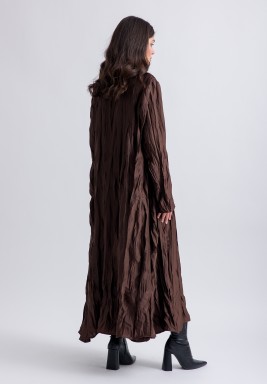 Chocolate  Sleeveless Dress and Full Length Jacket Set