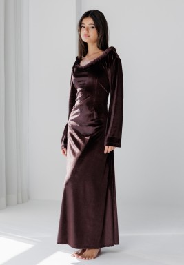 Twisted Velvet Brown Kaftan 