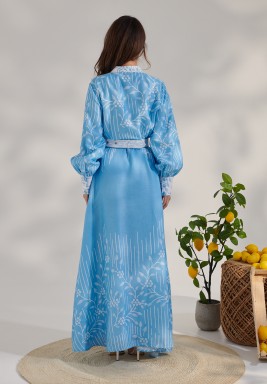 Belted Linen Maxi Dress 