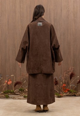 Chocolate Brown Trimmed Leather Set