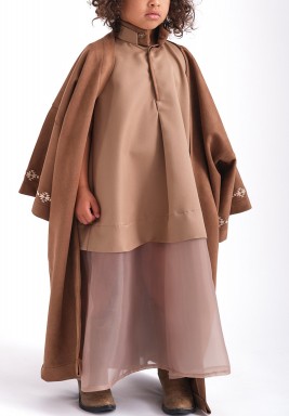 Girls Dishdasha with Suede Bisht 