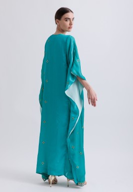 Teal Silk Aura Kaftan