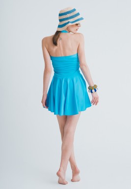 Blue Cross neck Swimwear