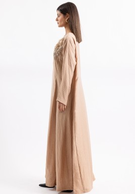 Light Beige Embellished Kaftan