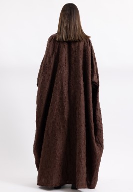 Chocolate Brown Velvet Dress and Royal Bisht Set