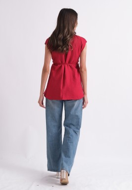 Maroon Belted Top 