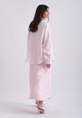 Baby Pink Shirt & Skirt Set
