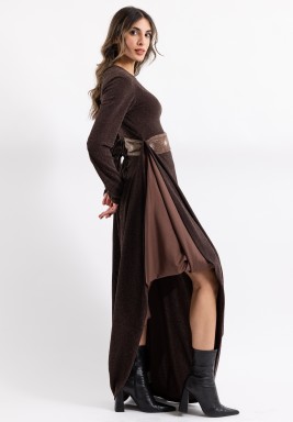 Brown Drape with star Embroidery Belt 