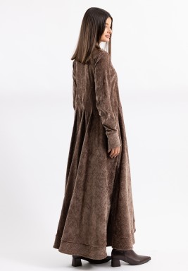 Brown Collared Shirt Kaftan 
