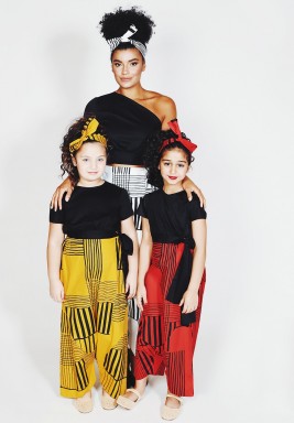Red Kids Printed Sherwal Pants