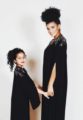 Black Embellished Crepe Abaya
