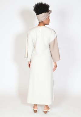 Linen kaftan with bambo belt