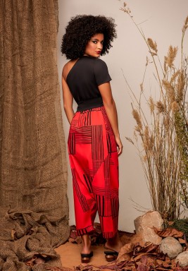 Harem Red Patterned Pants 