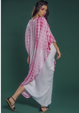 Pink & White Layered Kaftan 
