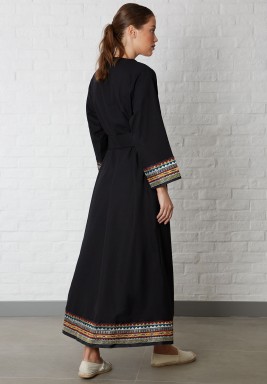 Black Embellished panel Abaya