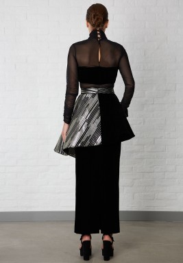 Black & Gold Foiled Pencil Skirt