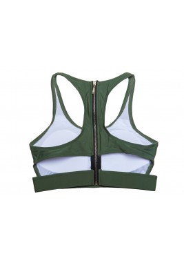 Olive Green Zip Up Bra