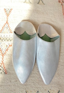 Sara Silver Leather Babouche