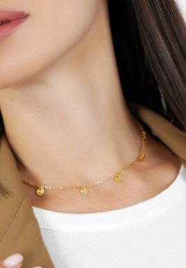 BL Gold Plated Circles Choker Necklace
