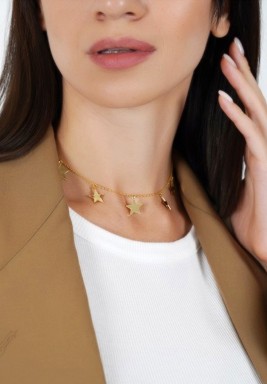 BL Gold Plated Star Choker Necklace