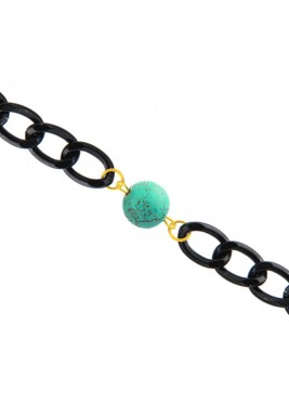 BL Turquoise Bead Black Eyeglasses Chain