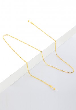 BL Gold Plated Eyeglasses Chain with engraved circles