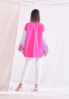 Fuchsia Floral Long Sleeves Shirt
