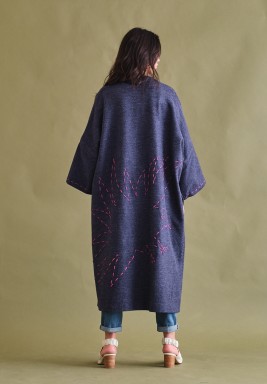 Blue Midi Bisht 