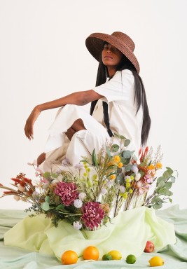 Brown Hat With Ribbon