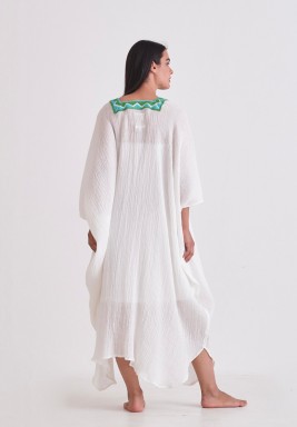 White & Green Djelfa Dress 